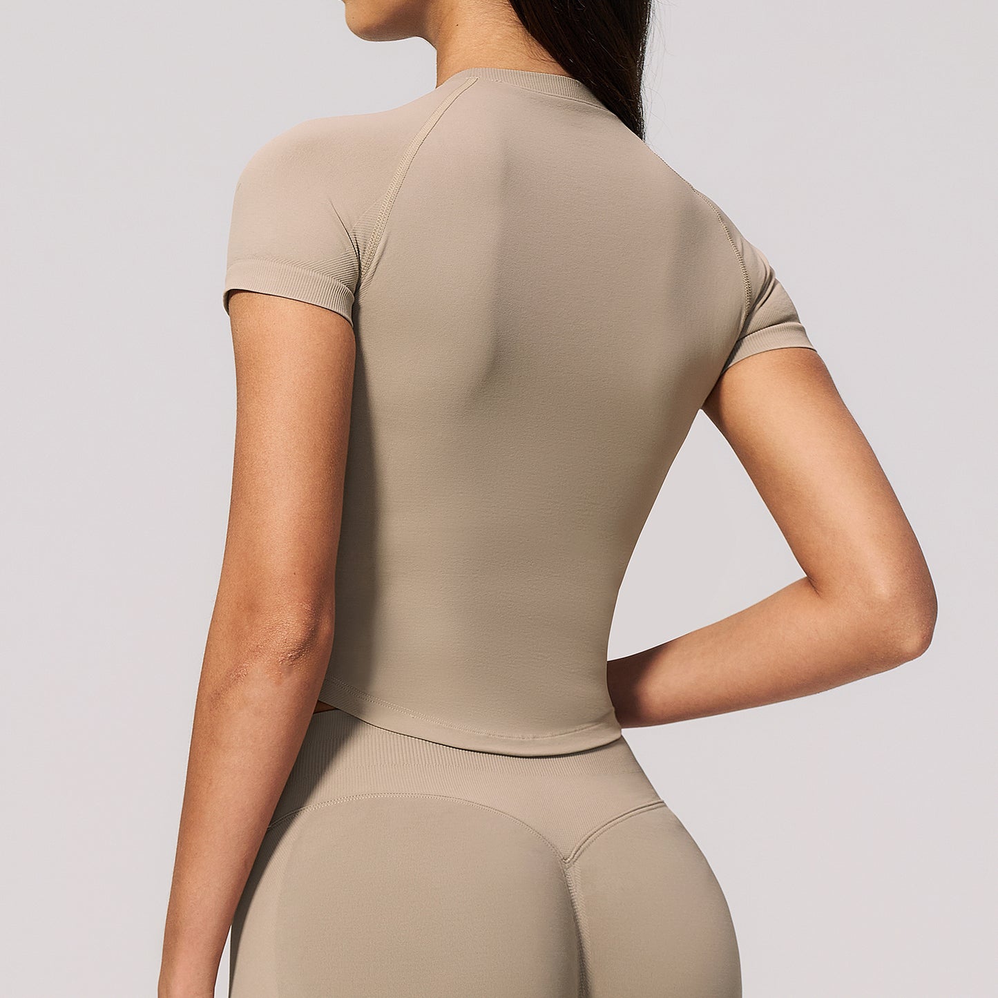 Seamless Cropped Short Sleeve T Shirt