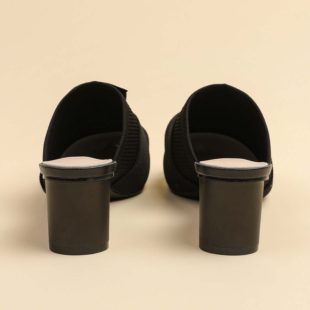 5cmヒール 後ろ開き ポインテッドトゥ ニットミュール