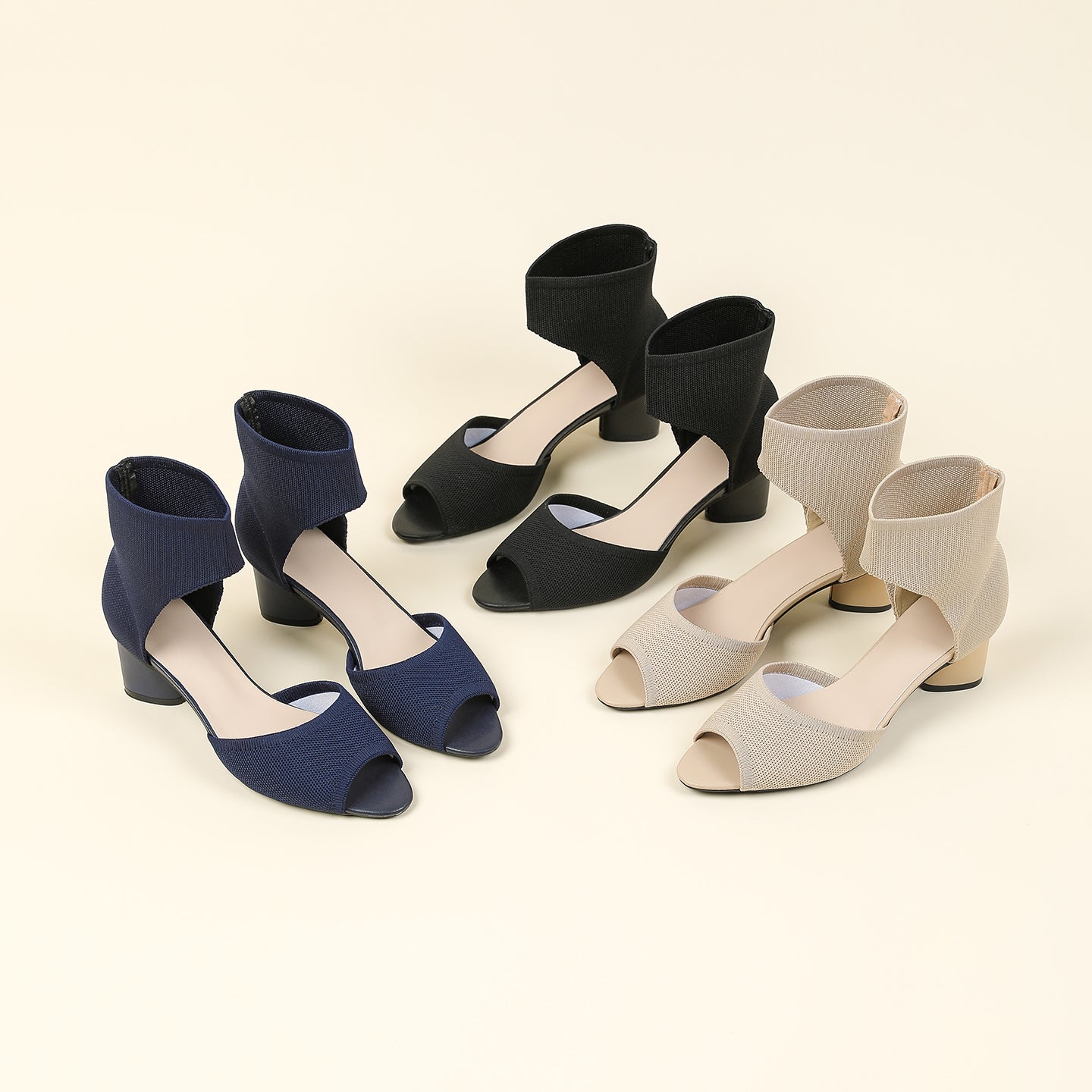 オープントゥ ポインテッドトゥ サンダル