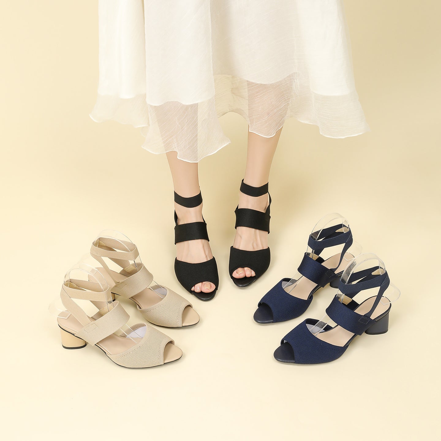 バックストラップ オープントゥ ローマサンダル