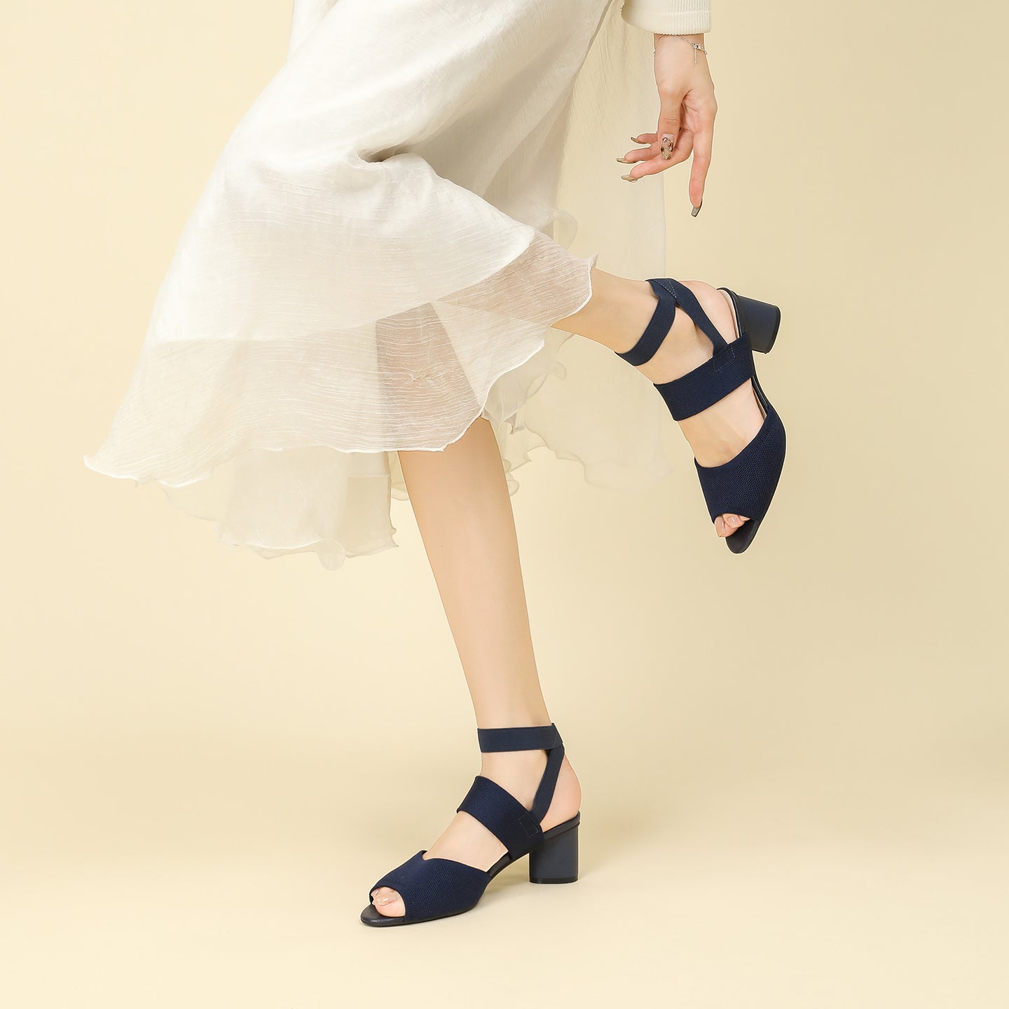 バックストラップ オープントゥ ローマサンダル