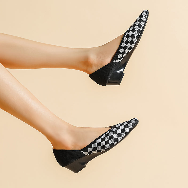 Pointed knit soft sole flat shoes