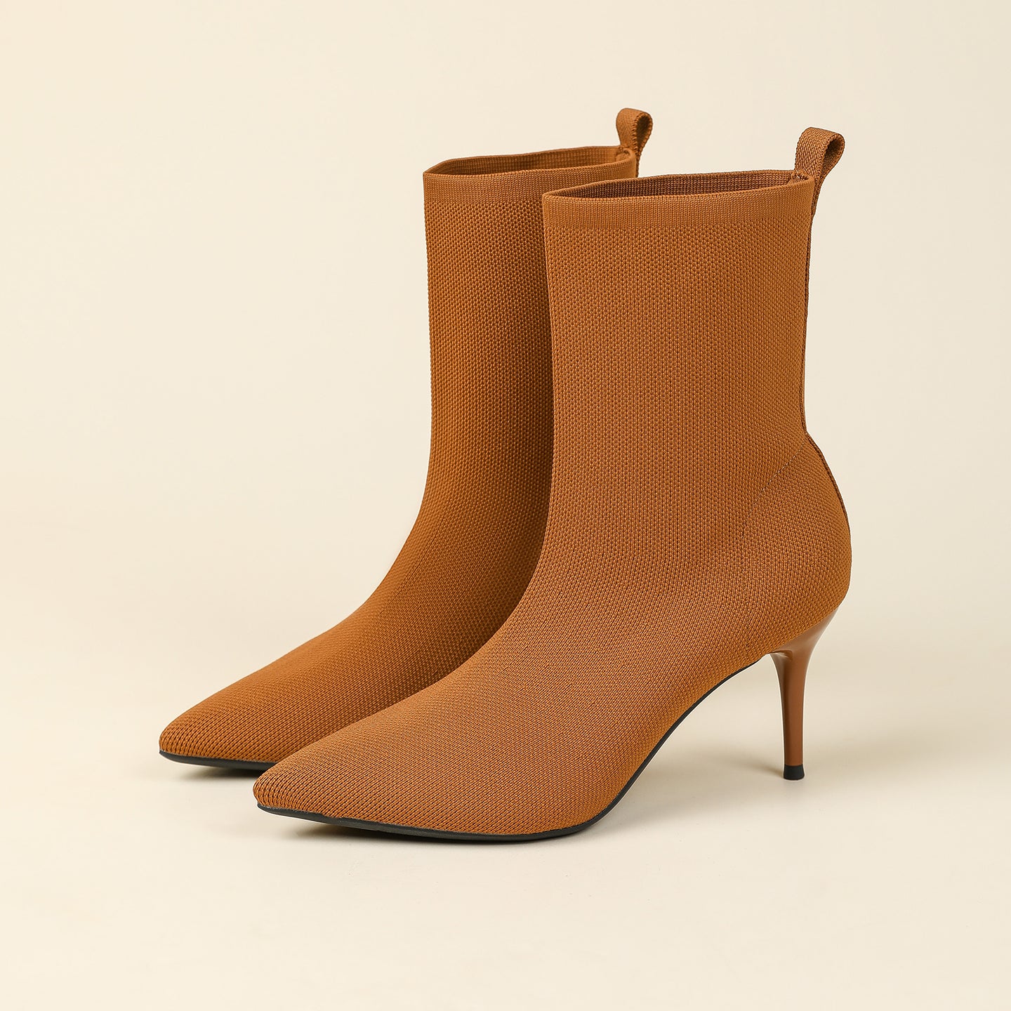 秋冬用尖頭ピンヒールショートブーツ8CM