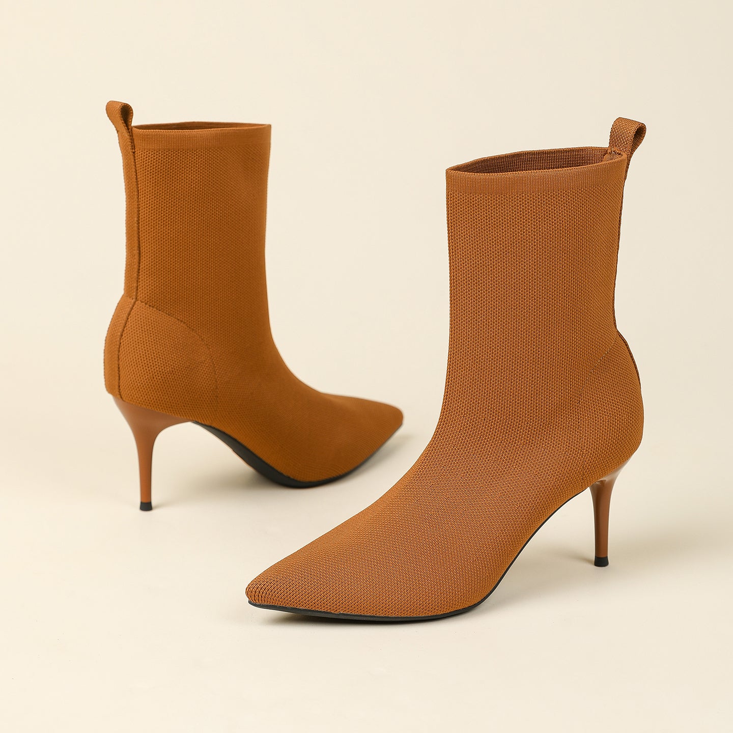 秋冬用尖頭ピンヒールショートブーツ8CM