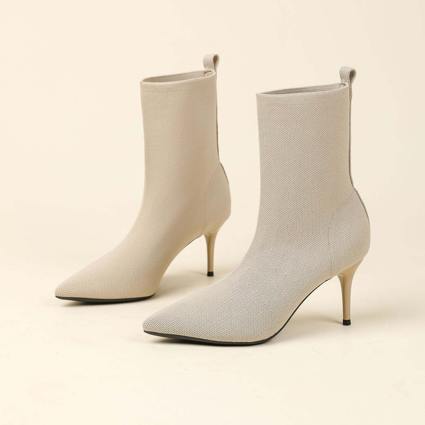 秋冬用尖頭ピンヒールショートブーツ8CM