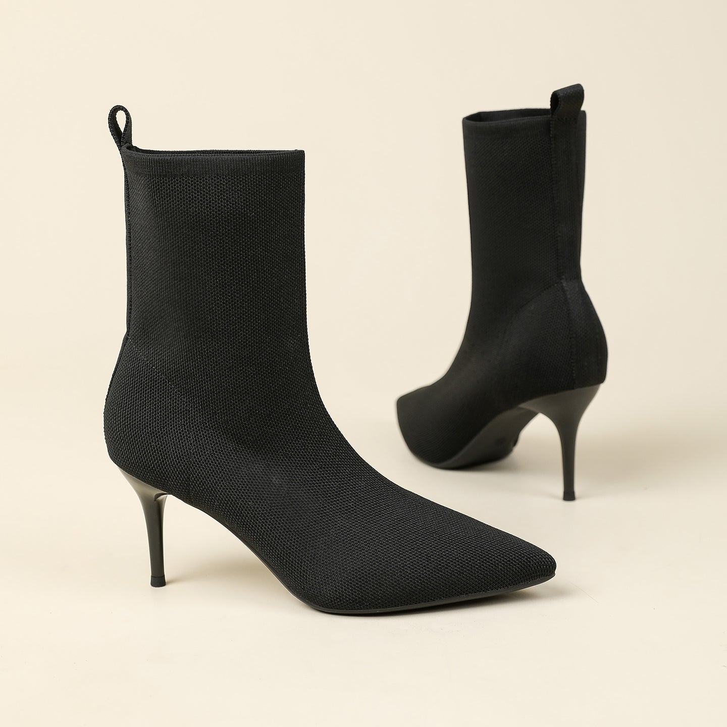 秋冬用尖頭ピンヒールショートブーツ8CM