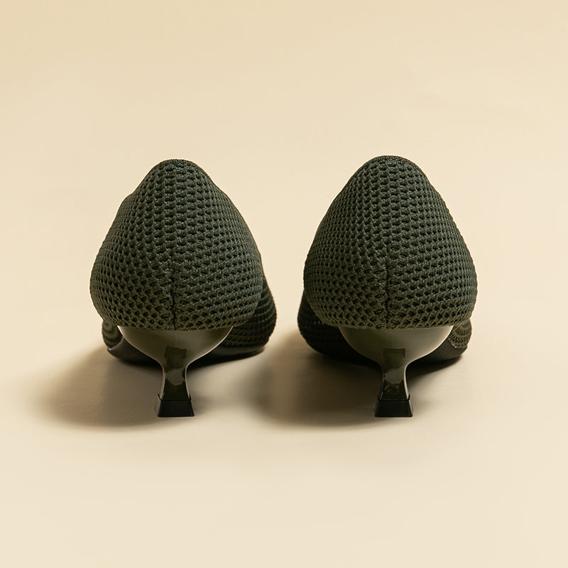 Breathable Lightweight Koneko Heel Pumps Pointed Toe Casual Shoes