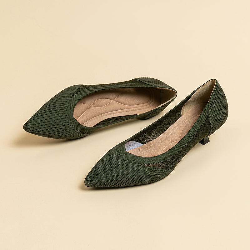 Transparent Pointed Toe Koneko Heel Medium High Pumps