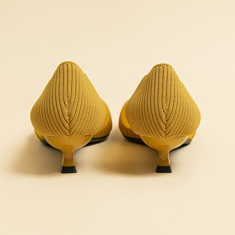 Transparent Pointed Toe Koneko Heel Medium High Pumps