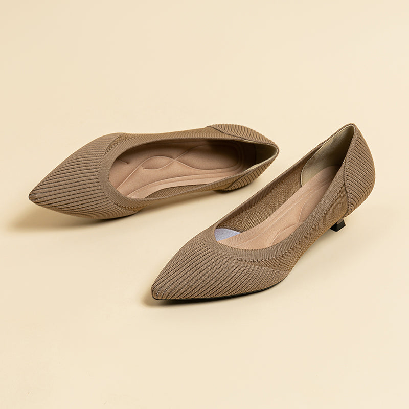 Transparent Pointed Toe Koneko Heel Medium High Pumps