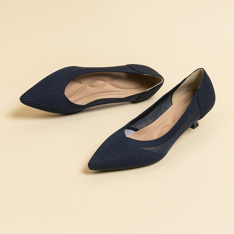 Transparent Pointed Toe Koneko Heel Medium High Pumps