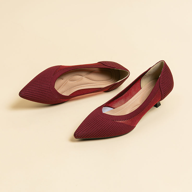 Transparent Pointed Toe Koneko Heel Medium High Pumps