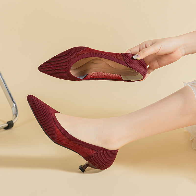 Transparent Pointed Toe Koneko Heel Medium High Pumps