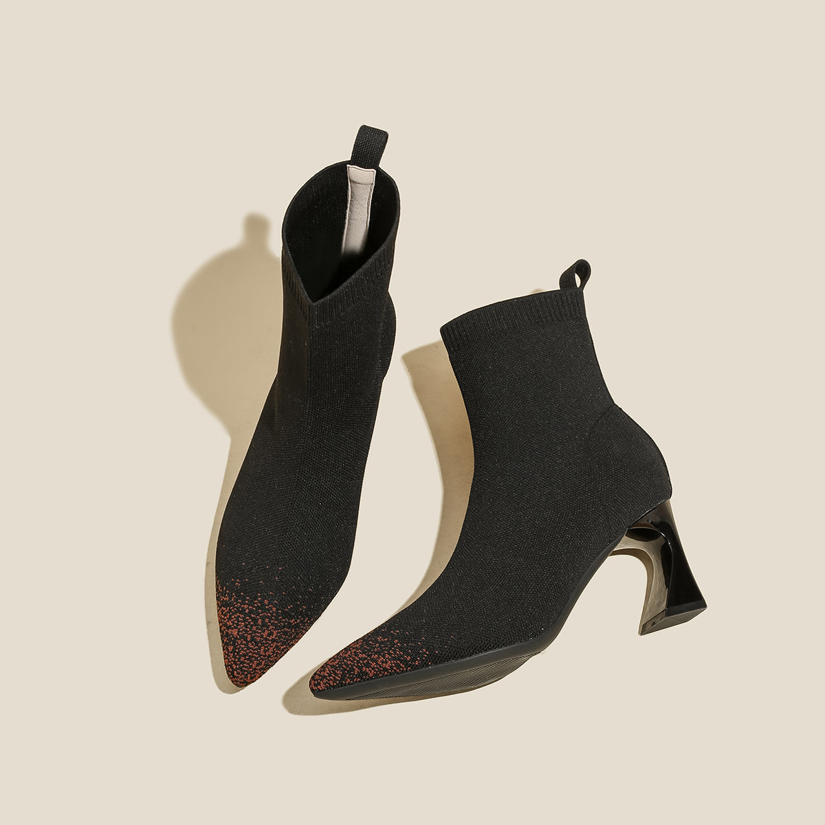 ポインテッドトゥ ハイヒール マーティンブーツ ショートブーツ