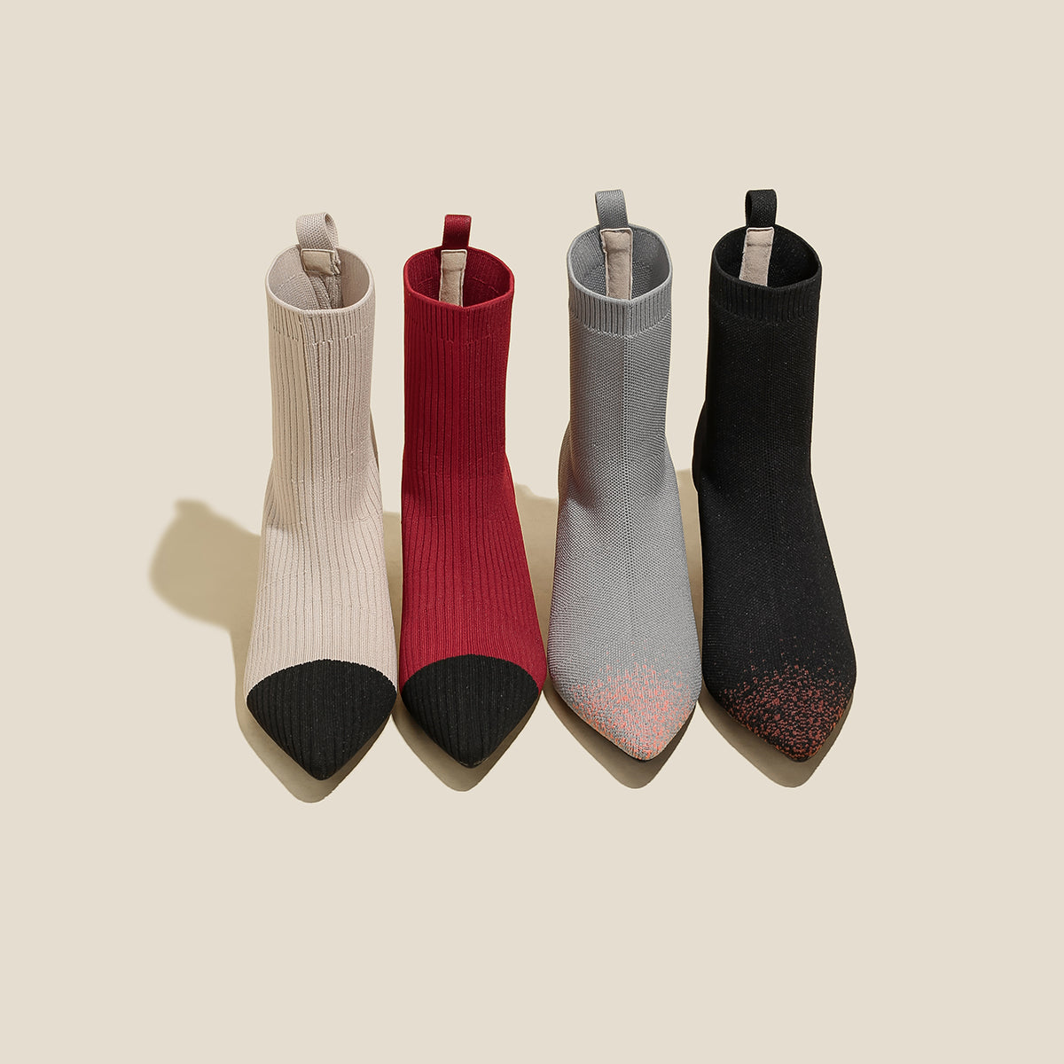 ポインテッドトゥ ハイヒール マーティンブーツ ショートブーツ