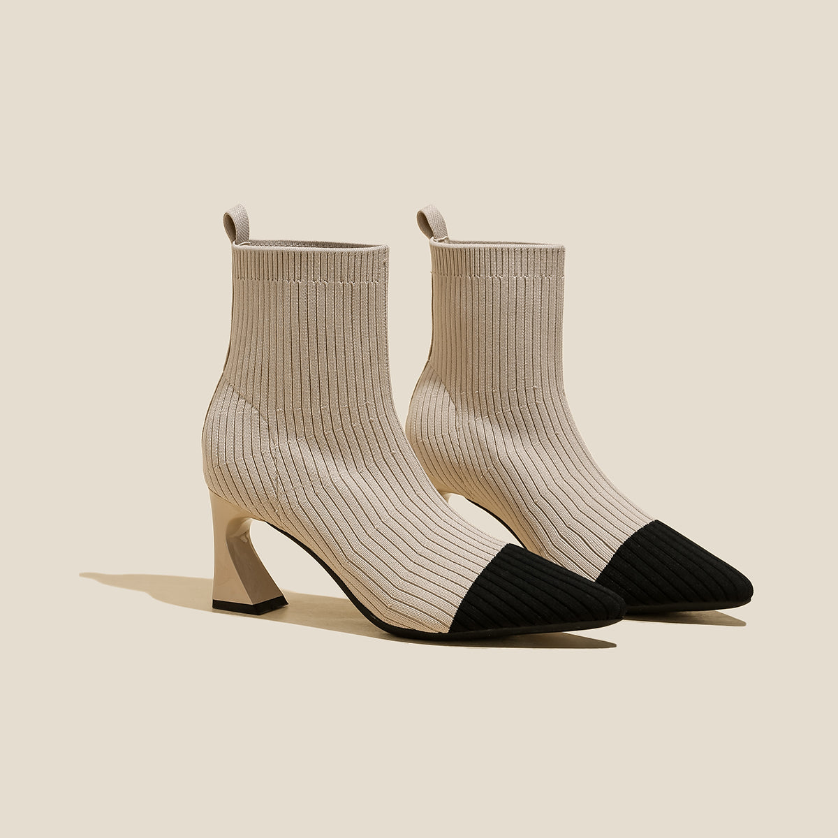 ポインテッドトゥ ハイヒール マーティンブーツ ショートブーツ