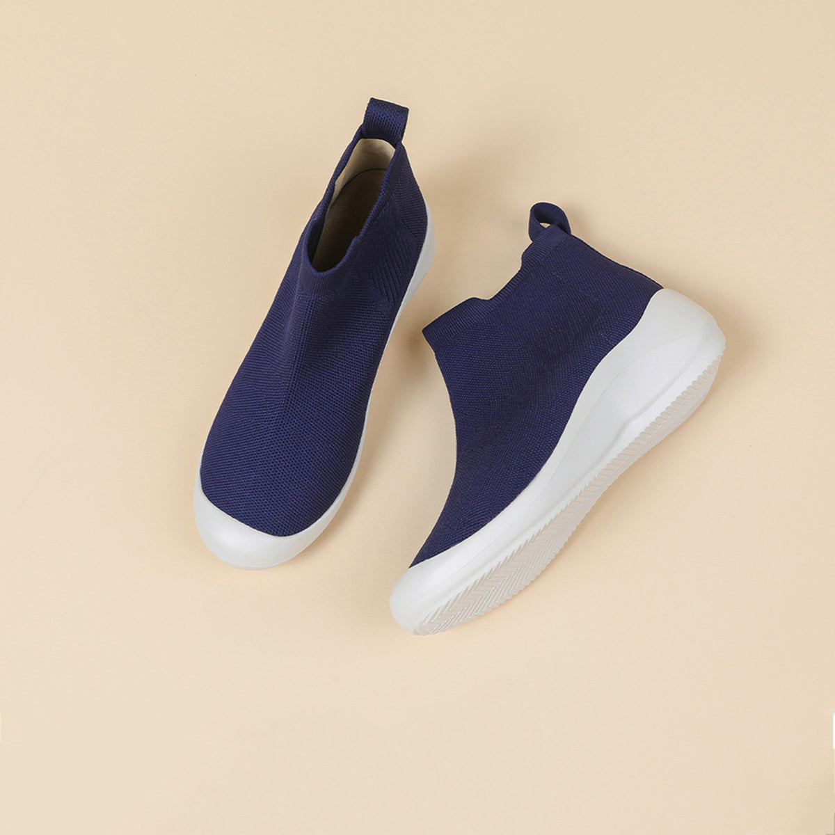 超軽量ニット厚底ショートブーツ