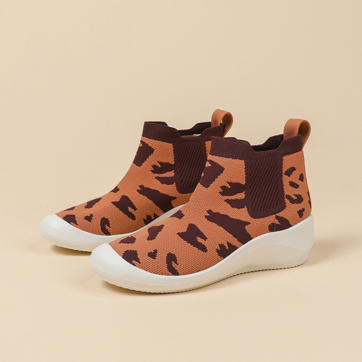 超軽量ニット厚底ショートブーツ