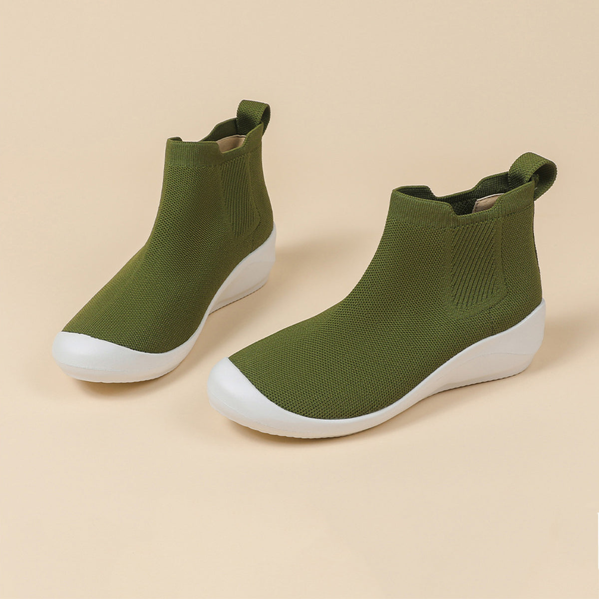 超軽量ニット厚底ショートブーツ