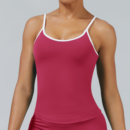 Contrast Trim 3D Compression Tank Top