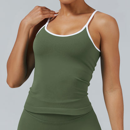 Contrast Trim 3D Compression Tank Top