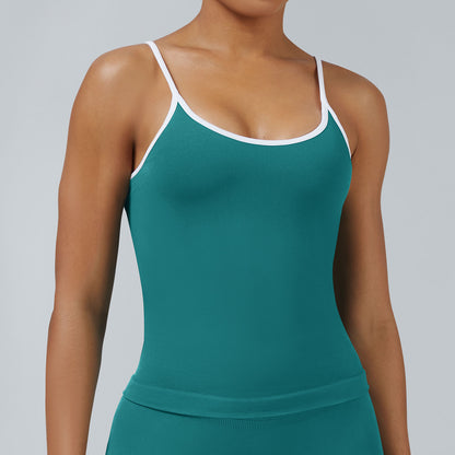 Contrast Trim 3D Compression Tank Top