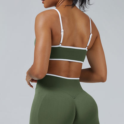 Contrast Trim 3D Compression Sports Bra