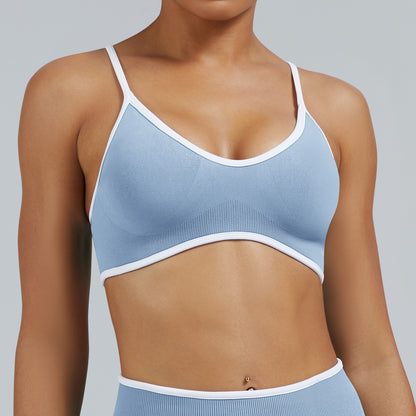 Contrast Trim 3D Compression Sports Bra