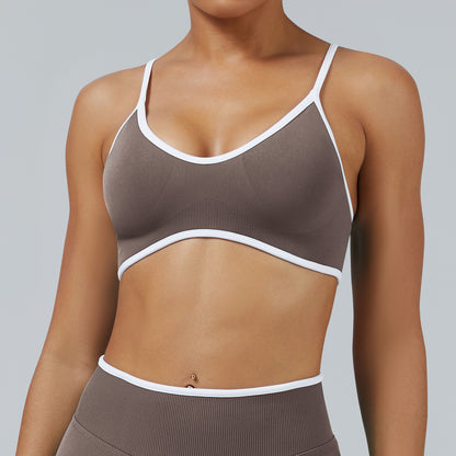 Contrast Trim 3D Compression Sports Bra