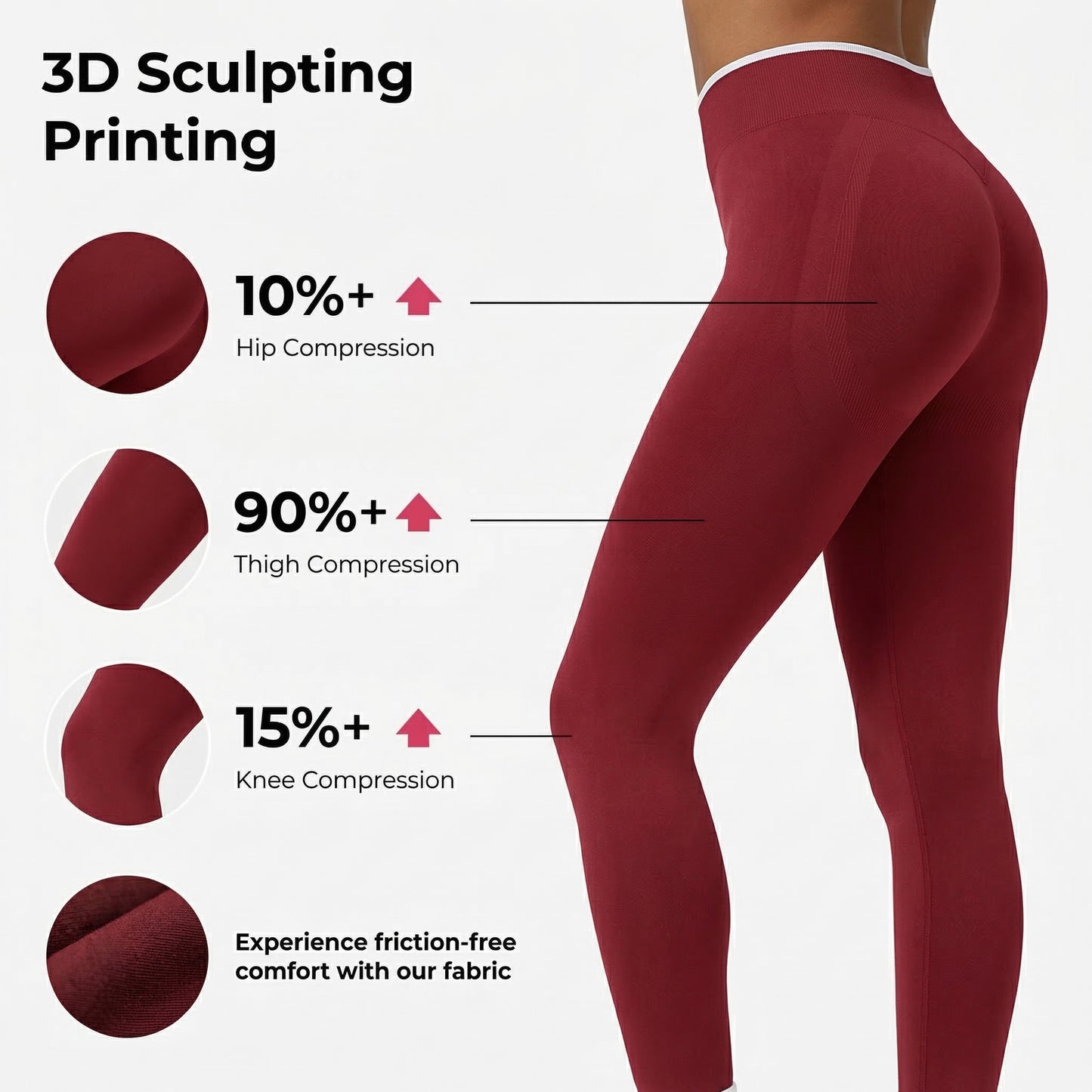 Contrast Trim 3D Compression Leggings