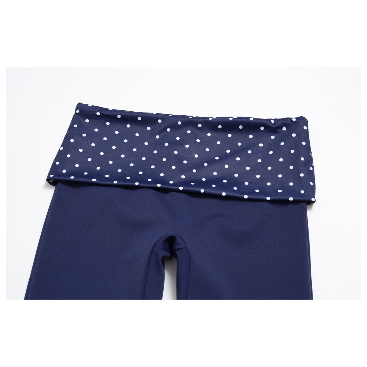 Contrast Foldover Waist Capri Leggings
