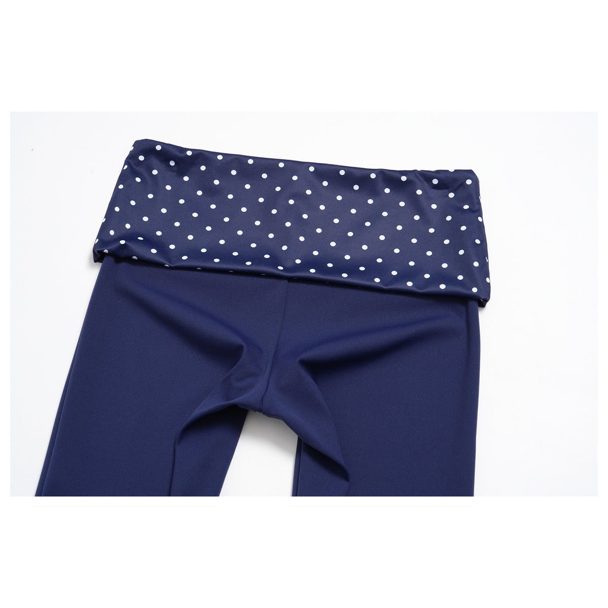 Contrast Foldover Waist Capri Leggings