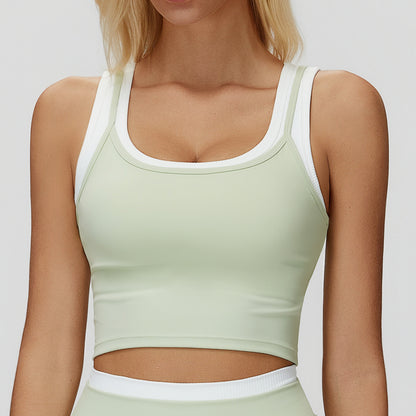 Contrast Two-in-One Tank Bra