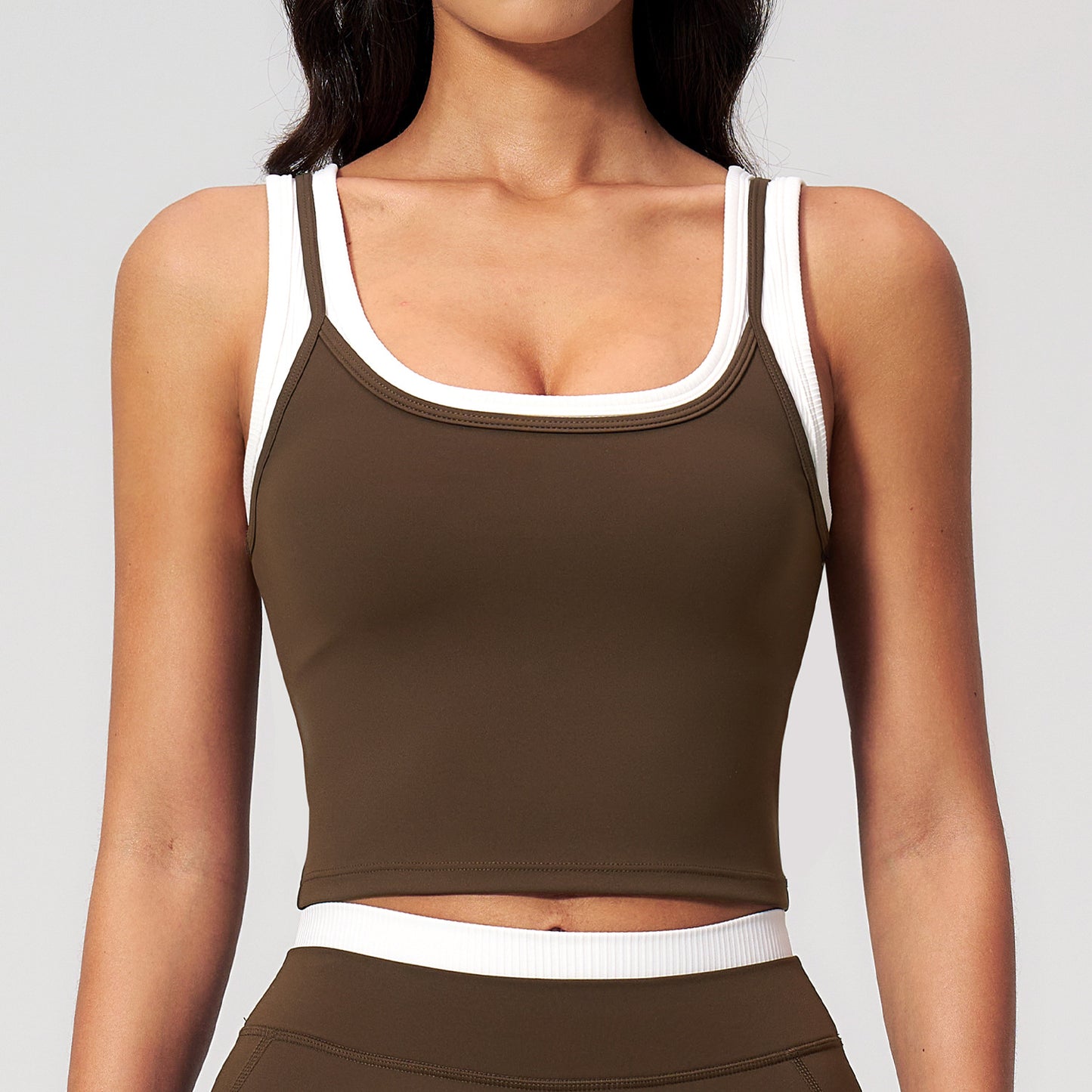 Contrast Two-in-One Tank Bra