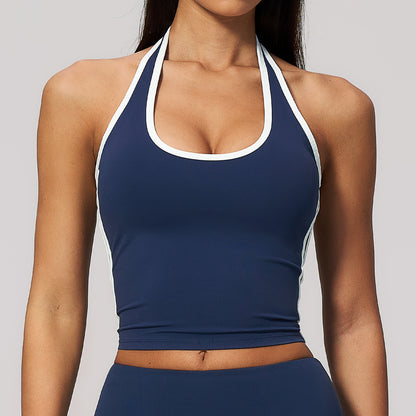 Halter Neck Contrast Trim Tank