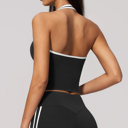 Halter Neck Contrast Trim Tank