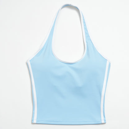 Halter Neck Contrast Trim Tank
