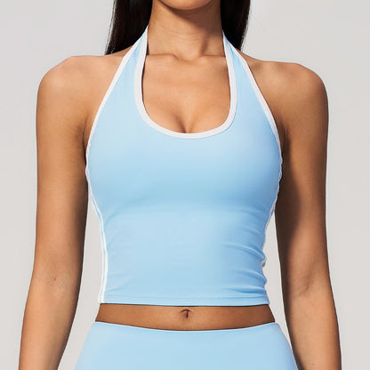 Halter Neck Contrast Trim Tank