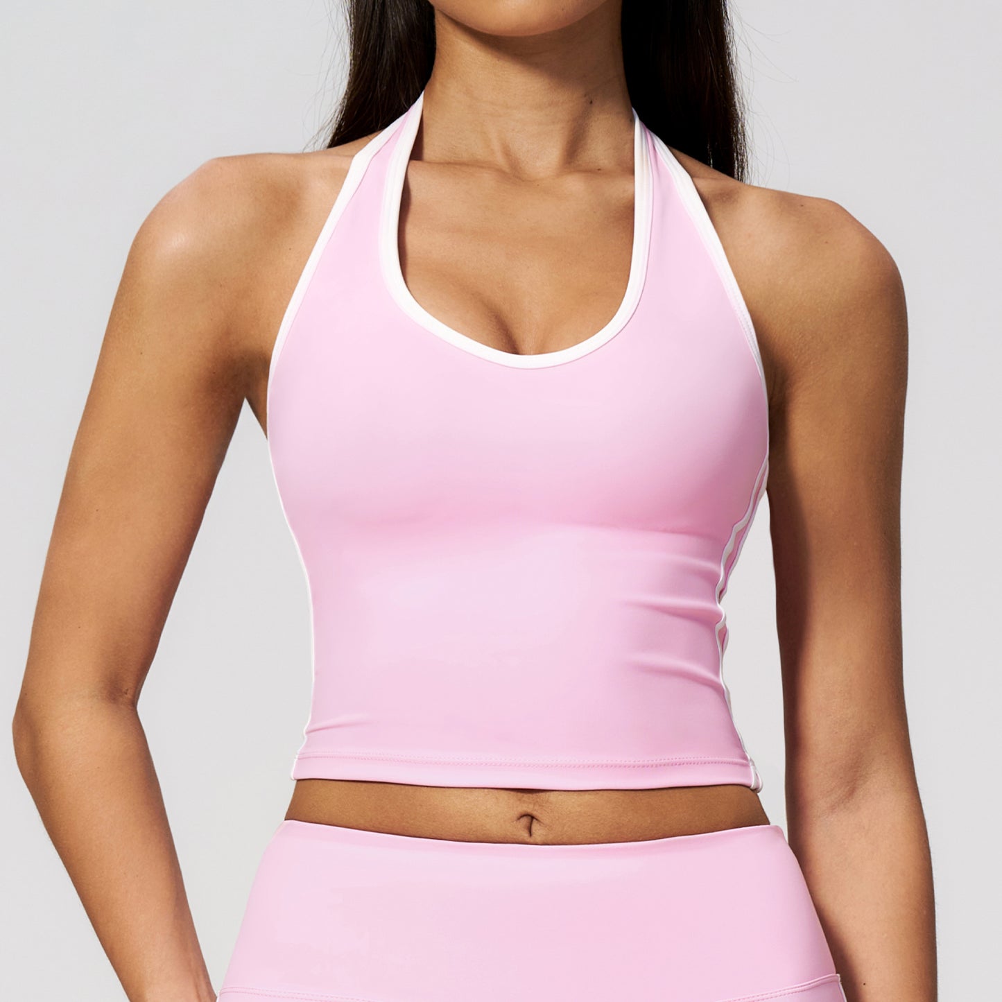 Halter Neck Contrast Trim Tank