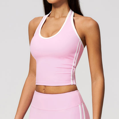 Halter Neck Contrast Trim Tank