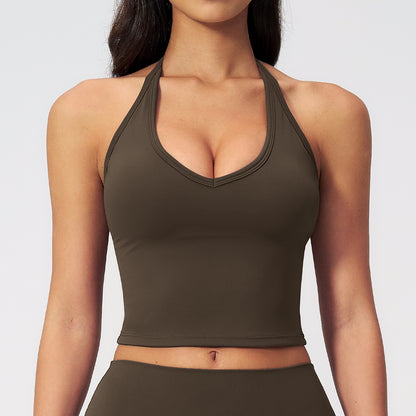 V-Neck Halter Fitness Tank Top