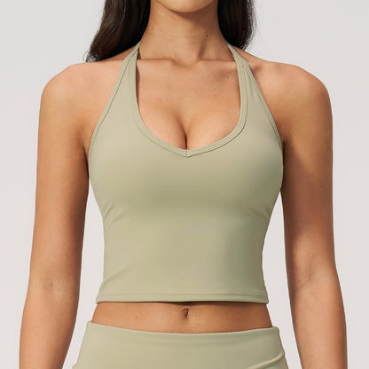 V-Neck Halter Fitness Tank Top