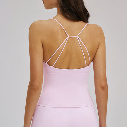 Deep V Open-Back Strappy Active Tank