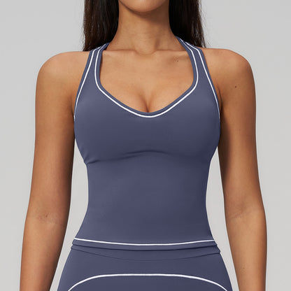 Contrast-Stitch Racerback Sports Tank
