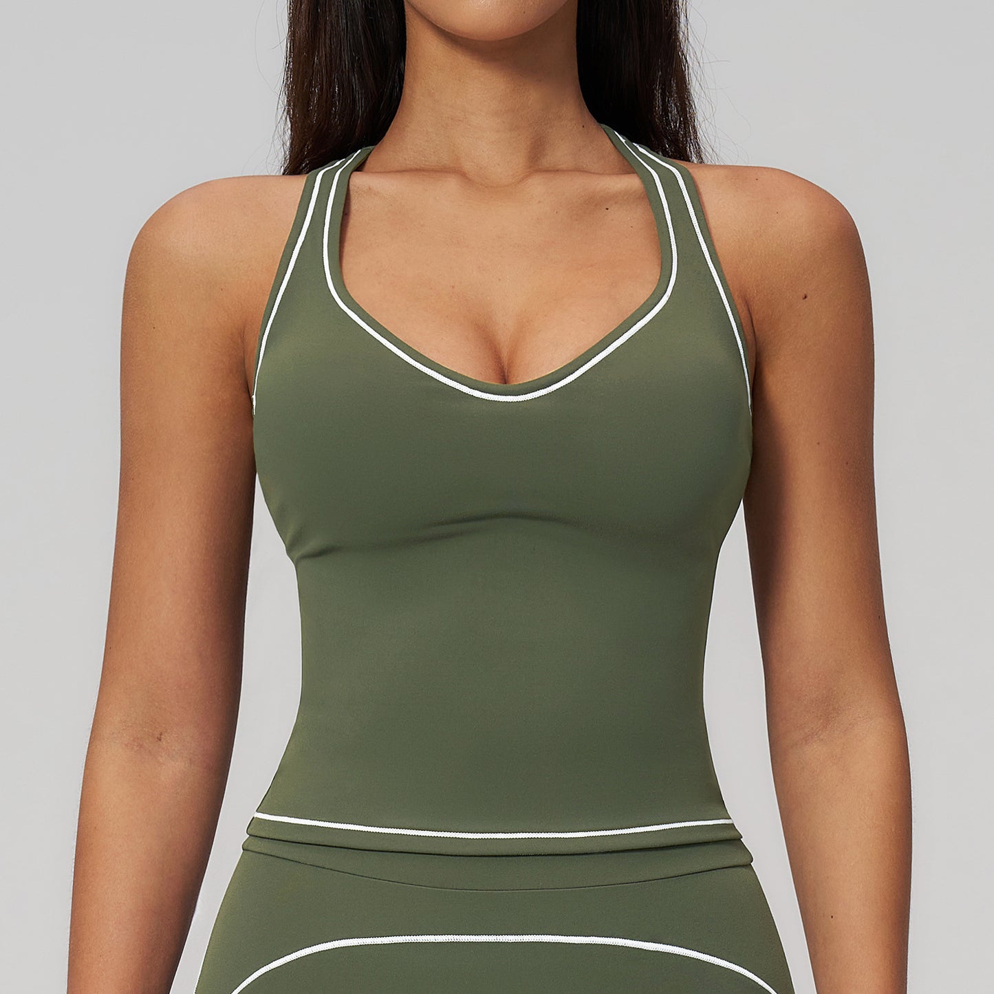 Contrast-Stitch Racerback Sports Tank