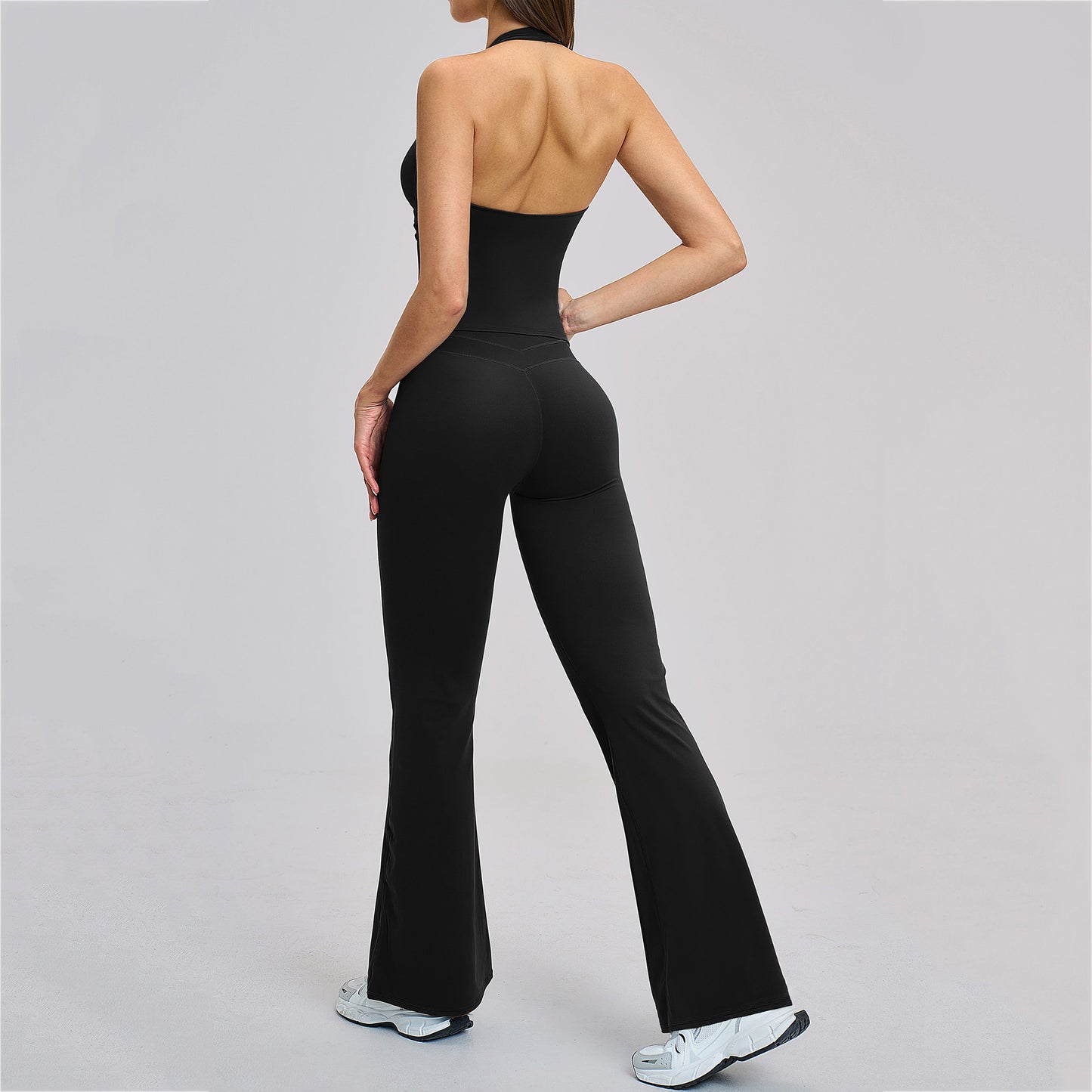 Peach-Lift High-Waist Flared Leggings