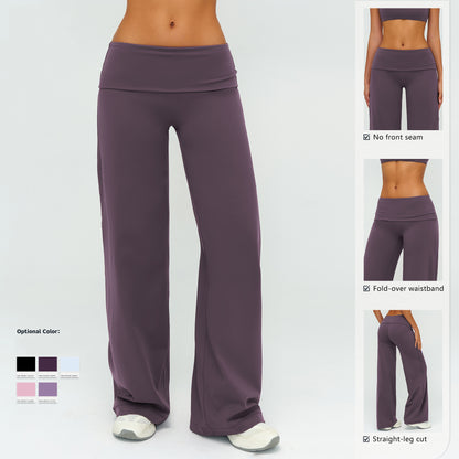Foldover Waist Straight Leggings
