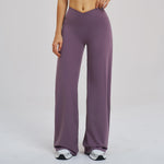 Cross V-Waist Straight-Leg Active Pants