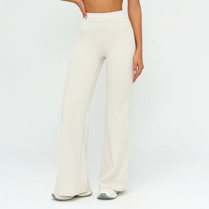 Contrast-Stitch Straight Leggings