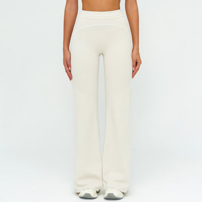 Contrast-Stitch Straight Leggings